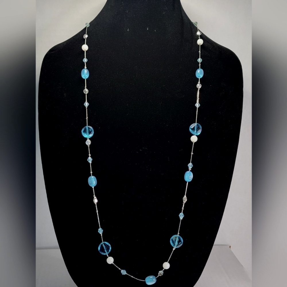 Blue beaded necklace